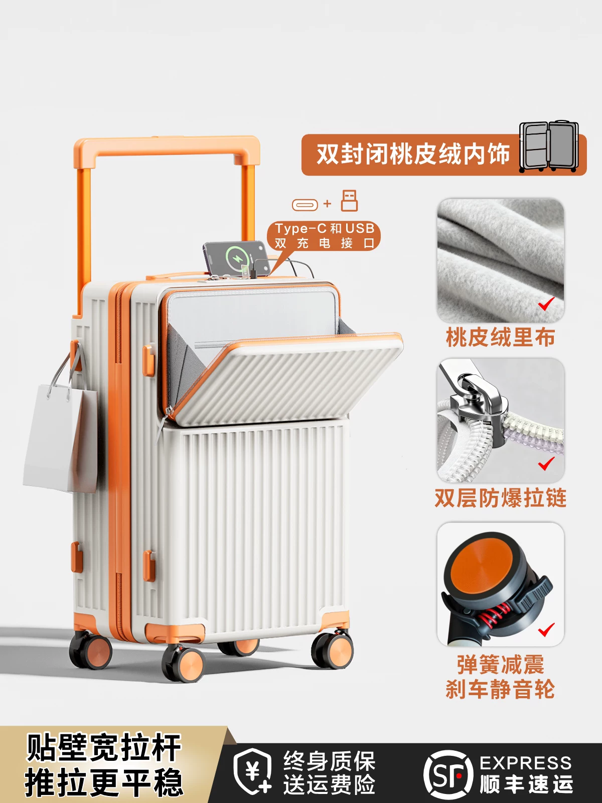 Capacious suitcase, 20 inch