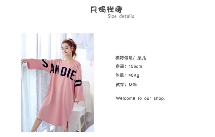 Quần lửng size lớn cộng với size váy bà bầu váy ngủ dài cho bé gái mùa xuân và mùa thu cotton dài tay chất béo dịch vụ tại nhà đầm đẹp giá rẻ