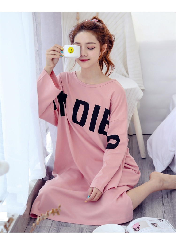 Quần lửng size lớn cộng với size váy bà bầu váy ngủ dài cho bé gái mùa xuân và mùa thu cotton dài tay chất béo dịch vụ tại nhà đầm đẹp giá rẻ