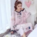 Quần lửng size lớn cộng với size váy bà bầu váy ngủ dài cho bé gái mùa xuân và mùa thu cotton dài tay chất béo dịch vụ tại nhà váy mặc ở nhà Đêm đầm