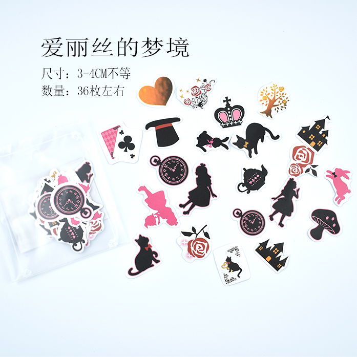 Number 8: Alice's DreamHand account Sticker package suit like a breath of fresh air originality lovely Cartoon expression Hand account diary decorate source material comic Stickers