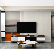 Integrated wallboard Bamboo fiber TV background wallboard Modern simple living room bedroom custom background wall wainscoting