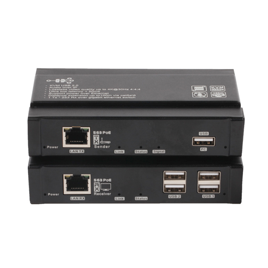 100m USB2.0 HDMI KVM network POE extender 4K30Hz audio and video mouse keyboard CHV563P