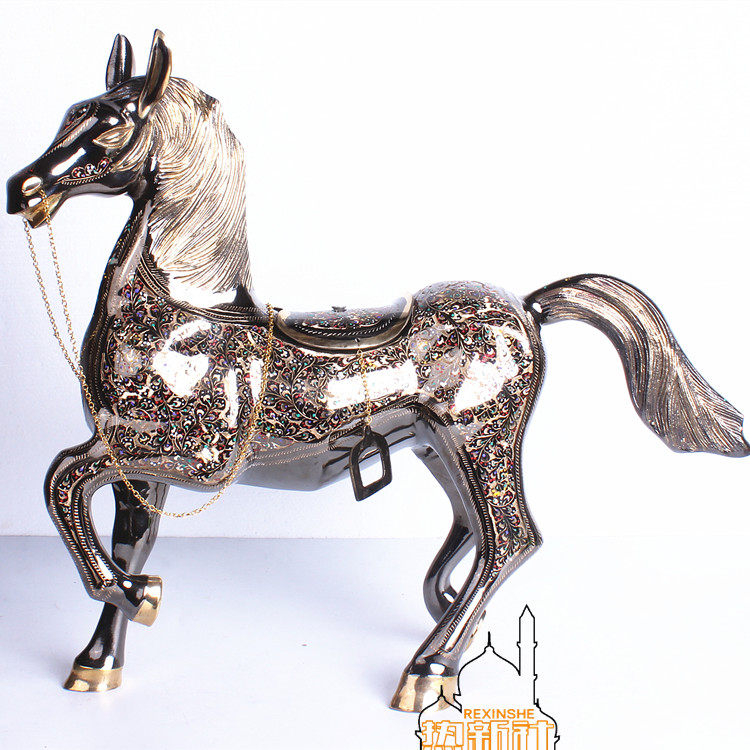 Pakistan Bronze Ware Birthday Business Gift immediately Caibronze Horse hem Decorative Living Room Pure Bronze Craft Gift Hem