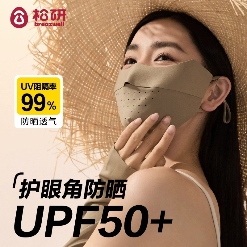 防晒口罩女防紫外线夏季薄款透气立体遮阳全脸冰丝面罩脸罩护眼角
