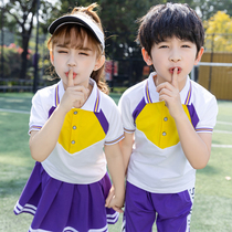 Kindergarten garden clothes summer cotton short sleeves white T red White orange sports casual tops primary school uniforms