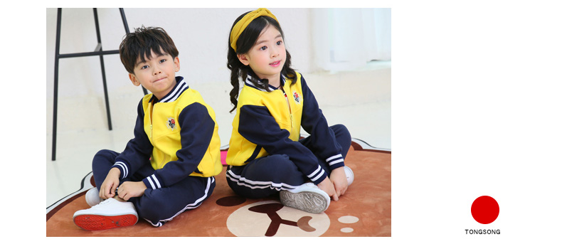 2018 mới mẫu giáo quần áo mùa xuân và mùa thu đặt trẻ em lớp dịch vụ vàng trường tiểu học đồng phục giáo viên thể thao tùy chỉnh quần áo trẻ sơ sinh