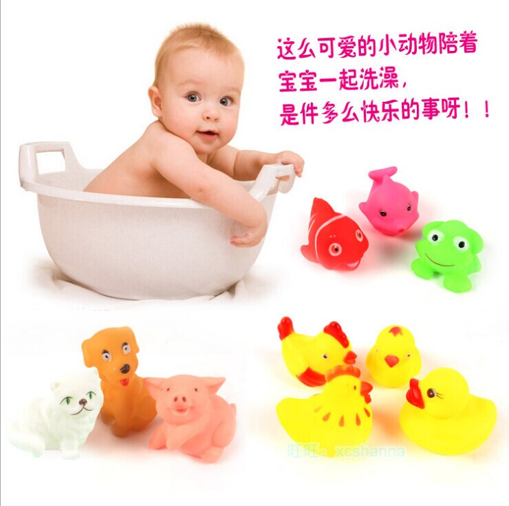 Bé sơ sinh tắm đồ chơi bé con hồ bơi đồ chơi động vật nước nhỏ màu vàng vịt pinch được gọi là 0-1 tuổi be boi phao gia dinh