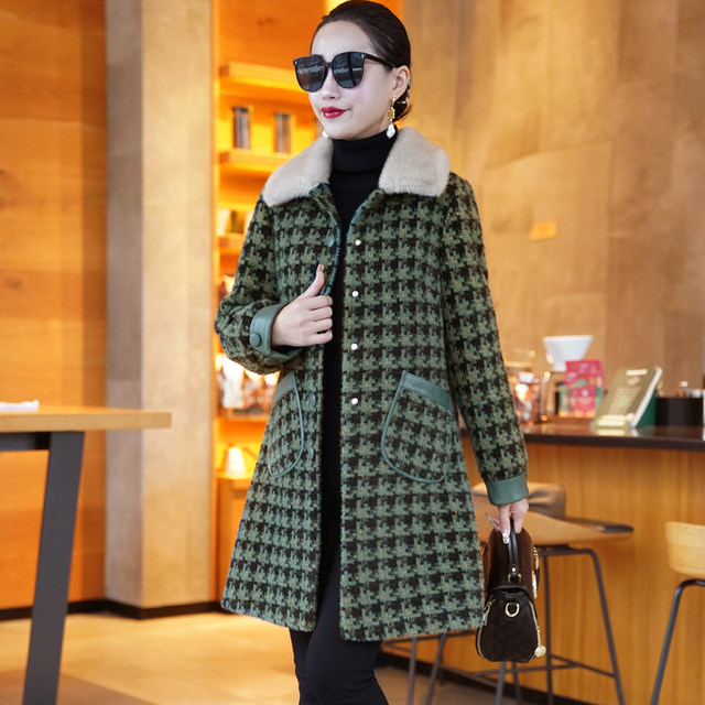 2023 winter new gold mink velvet coat fashion middle-aged and elderly warm imitation mink fur coat mid-length Korean version