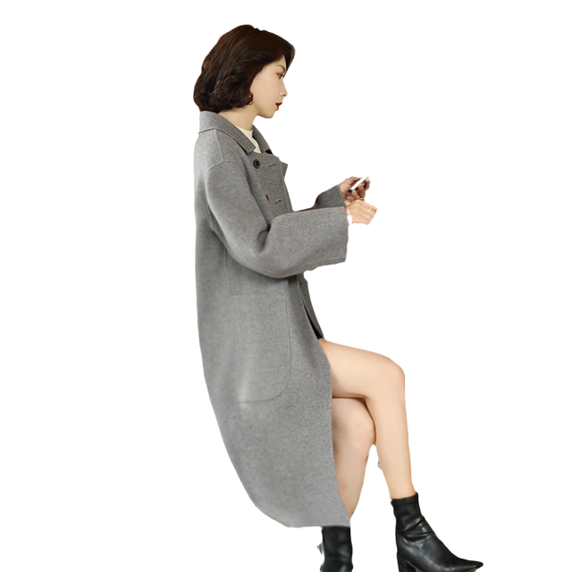 2023流行双面呢大衣女双面呢长款毛呢新款羊毛外套气质妈妈百搭