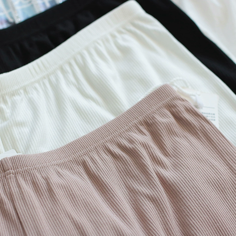 Bellea chủ đề sọc dọc ren bên nhà quần short mềm lỏng modal kích thước lớn xà cạp quần an toàn - Quần short quần áo nữ mùa hè đẹp
