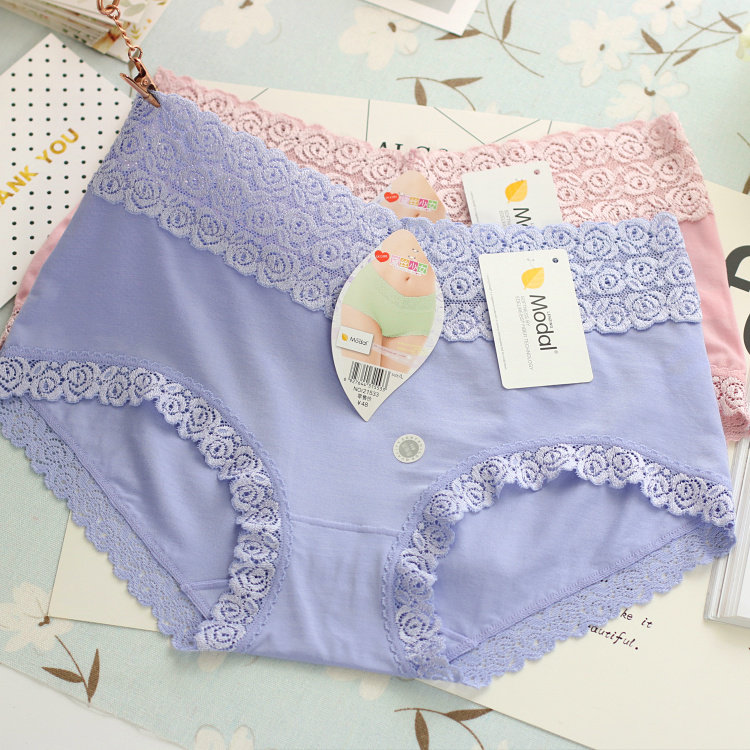Daisy teenage girl sweet and elegant without marks lace edge comfort soft Modale breathable low waist Large red lady Underpants