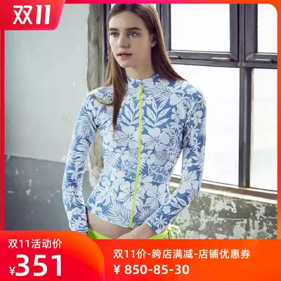 South Korea seaside vacation Thailand diving two-piece zipper surf beach sunscreen swimsuit women long sleeve jellyfish suit
