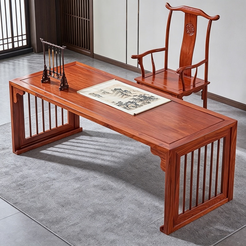 Redwood Painting Desk, Rosewood Calligraphy Desk, Chinese-Style Rosewood Calligraphy Desk, Home Desk, Solid Wood Ming-Style Writing Desk Redwood Painting Desk, Rosewood Calligraphy Desk, Chinese-Style Rosewood Calligraphy Desk, Home Desk, Solid Wood Ming-Style Writing Desk