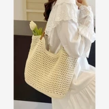 Соломенная сумка через плечо, пляжная вместительная и большая сумка на одно плечо, популярно в интернете