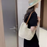 Соломенная сумка через плечо, пляжная вместительная и большая сумка на одно плечо, популярно в интернете