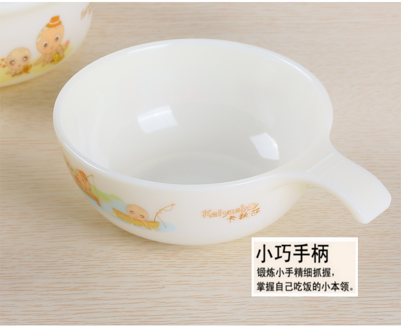 Bộ đồ ăn trẻ em đặt tấm chia melamine bát nước cốc mẫu giáo bé dễ thương hoạt hình bộ đồ ăn chống vỡ đĩa dùng 1 lần