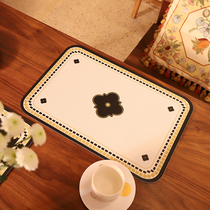 Light extravagant black and white leather dining mat Home Western Dining Mat Insulation Cup Mat minimalist Anti-slip waterproof and anti-oil table mat