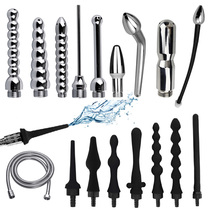 Sex tool couple irrigator inserted into anal cleaning posterior enema tract dilatation anal bead adult products