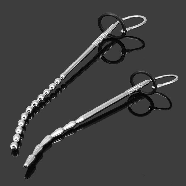 Horse-eye urethra expansion stimulates stainless steel overlong section Round Bead Bend Knife Spice Props Sm Male Climax tool