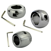 Stainless steel scrotum weight ring Rooster penis JJ ring testicular restraint heavy pendant chastity lock adult supplies