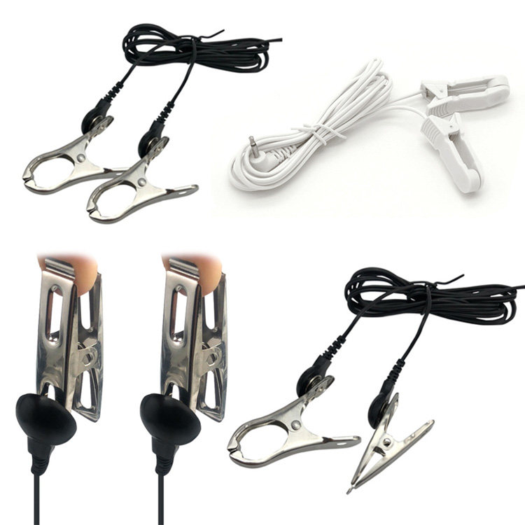 New Electric Shock Stimulation Nipple Clip Clitoral Clitoral Lip Clip Weak Current Teaching and Massage Crisp teasing and teaching conducting