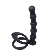 Wearing silicone Silicone Rear Court Labead Chrysanthemum Anal Plug without Vibration Double Aperture Lock Fine Rings for men and women Wife Erotic supplies