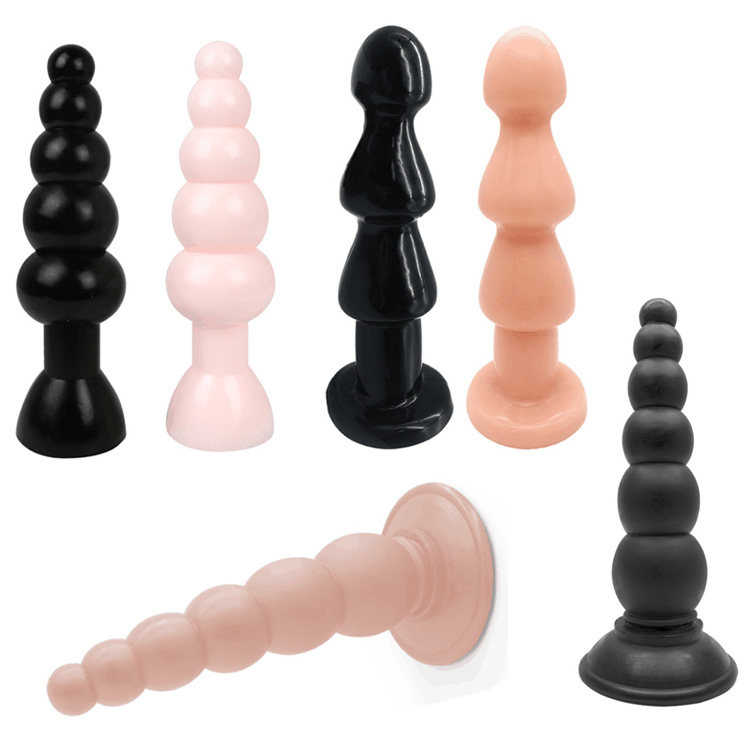 Male female with super large soft pagoda sucking pulled bead anal masturbator chrysanthemum plug behind stimulating anal props