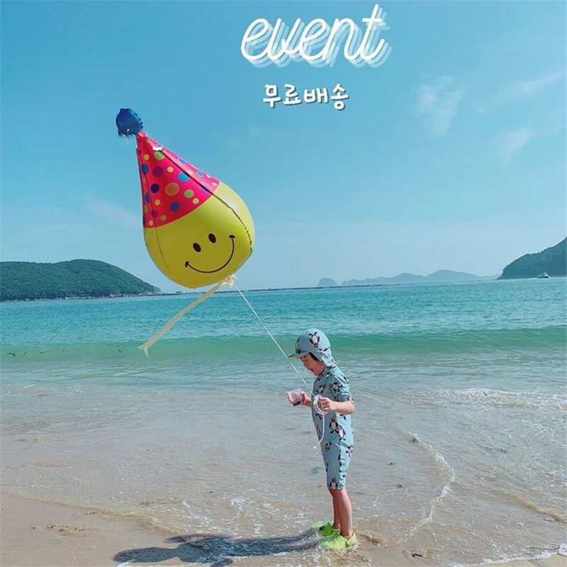 Net Red Cartoon Birthday Aluminum Film Smiley Face Big Balloon Decoration Scene Arrangement Children Party Female Treasure Toy Boy