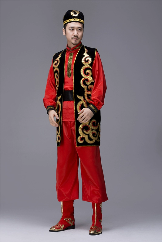 Mới trưởng thành nam Tân Cương trang phục khiêu vũ trang phục thiểu số nam Kazakhstan Người Duy Ngô Nhĩ biểu diễn trang phục múa quần jean nam