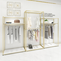 Clothing store display rack Gold wall floor-to-ceiling combination womens store decoration design shelves Clothes display shelves