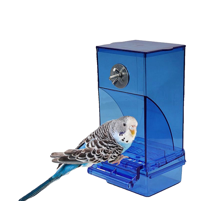 Parrot ອັດຕະໂນມັດ feeder bird box ຕ້ານ splash ຕ້ານ splash tiger skin feeder feed box chaff separation parrot supplies