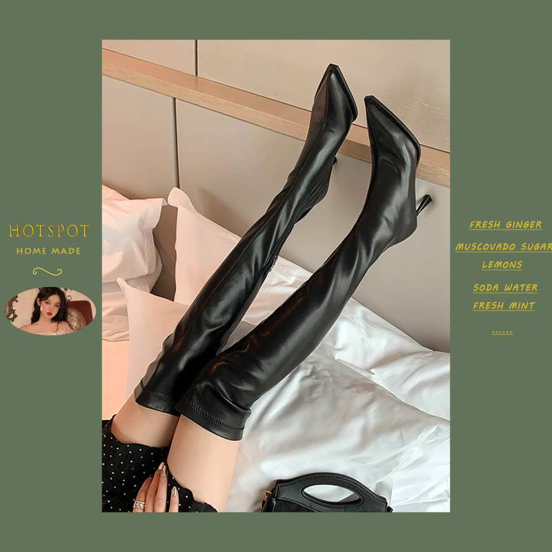 Hotspot Magic Boots Are Here~! Thin-Heeled Genuine Leather Over-The-Knee Boots, Sexy Leg-Hugging Long Boots, Slimming High-Top Women's Boots