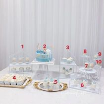Birthday decoration dessert table display rack ornaments European style cold meal tea break table white cake snack tray shelf