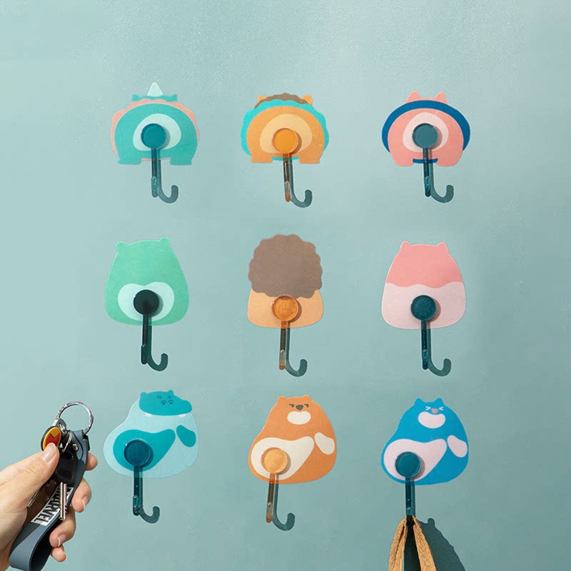 Zoo Series Hooks Transparent no marks Magic Adhesive Glue Free of perforated Bathroom Kitchen Powerful Adhesive Hanging