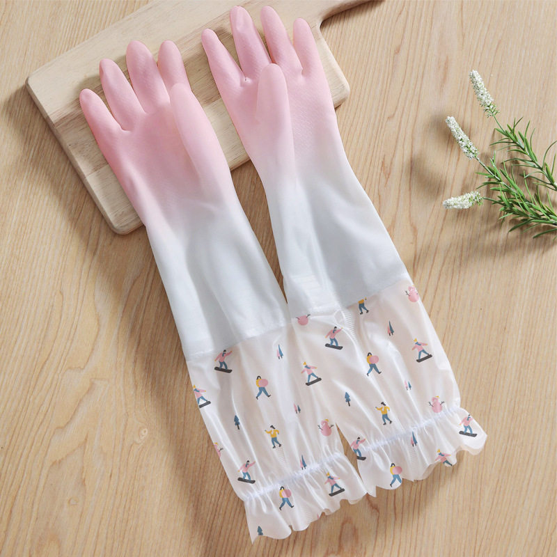Thickened rubber latex washing clothes Dishwashing Gloves Women Kitchen Waterproof Plastic Rubber Sheet Domestic Durable Dishketo