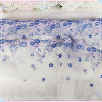 895 whole bundle day single about 14-15 yards purple blue color butterfly knot mesh yarn embroidered lace diy doll clothing material accessories