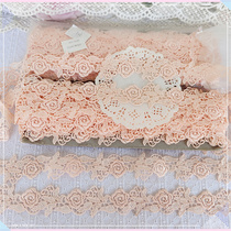 722 whole plate outer single about 15 yards orange pink water soluble floral side diy butterfly knot doll clothing accessories