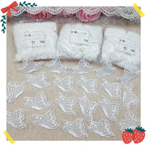 481 whole bag of 140 piece Taiwan white organza embroidered butterfly flower piece DIY hair decoration accessories flower stickers