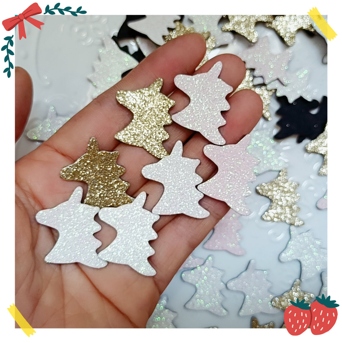 062 The whole package of Korean style about 260 glitter unicorn pony cloth weaving stickers diy rubber band hairpin hair accessories accessories