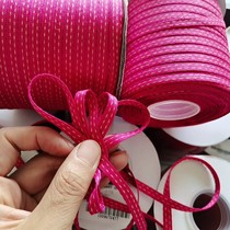 No. 1025 whole roll 0 7cm red 150 yards double-sided Korean jumper webbing hair accessories packaging handmade material