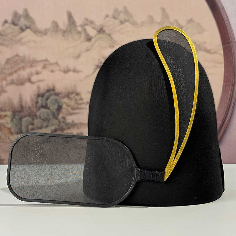 【One Hat, Multiple Uses】Luoxiaofu Convertible Hat with Wings, Black Silk Hat, Ming Dynasty Style Winged Crown, Headdress, Flying Fish Hanfu, Luoxiaofu
