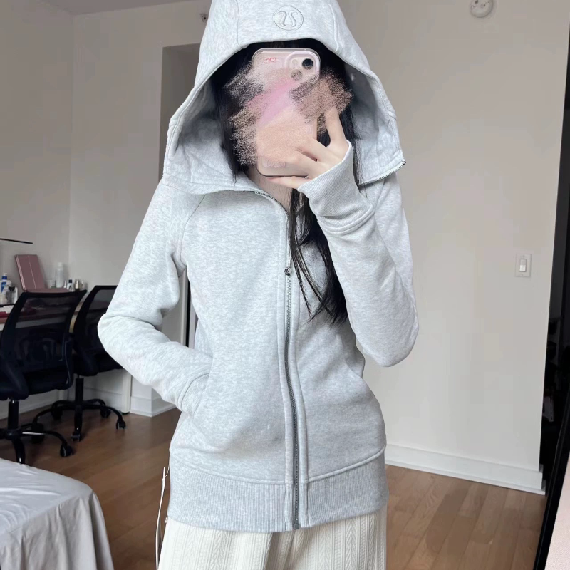 Chengdu In-Stock Lulu Scuba Women's Casual Hooded Fleece Sweatshirt Slim Fit Version