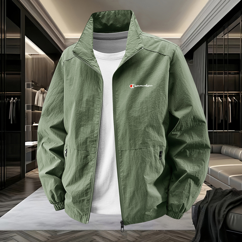 Outlet 2025 New Men's Jacket Spring and Autumn Casual Loose Plus Size Men's Coat Stand Collar Top Trendy