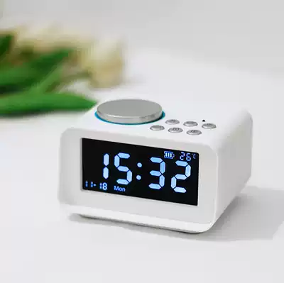 Lazy Bluetooth speaker audio multi-function bedside clock radio bedroom student abnormal super loud ringtone alarm clock