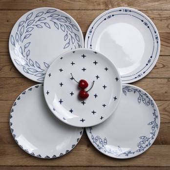"Second half" European rural flower plate 8 inch ceramic dinner plate flat plate of fruit