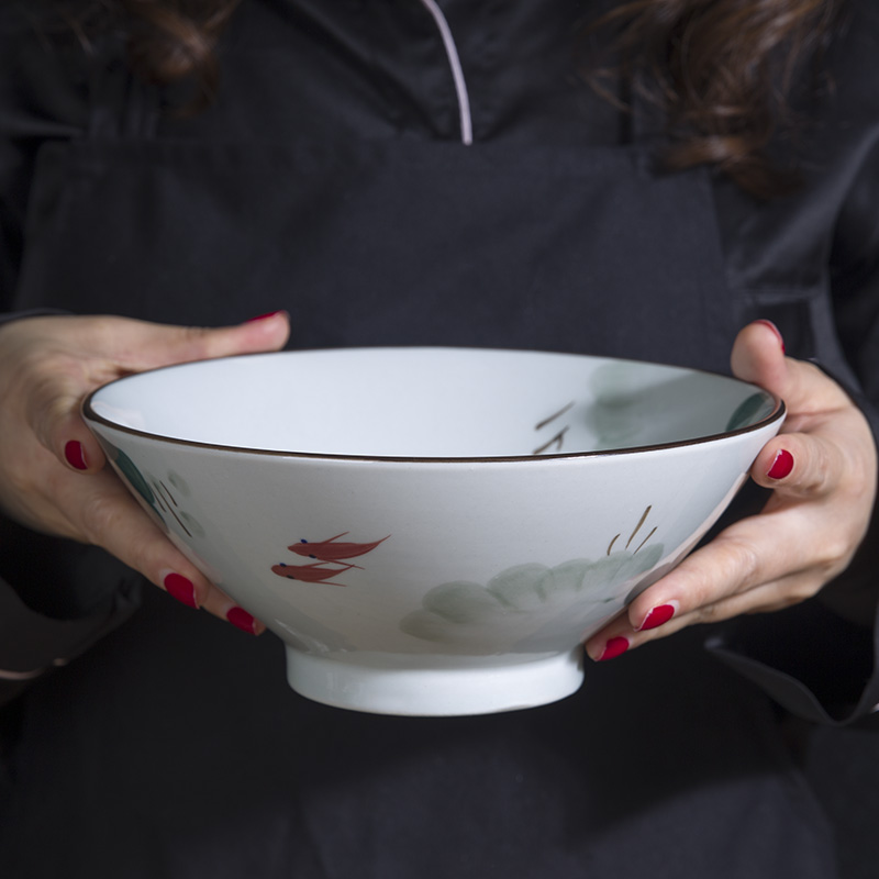 And the four seasons ink under the glaze color Japanese household rainbow such as bowl hand - made ceramic horn bowl at upstream rainbow such as bowl soup bowl