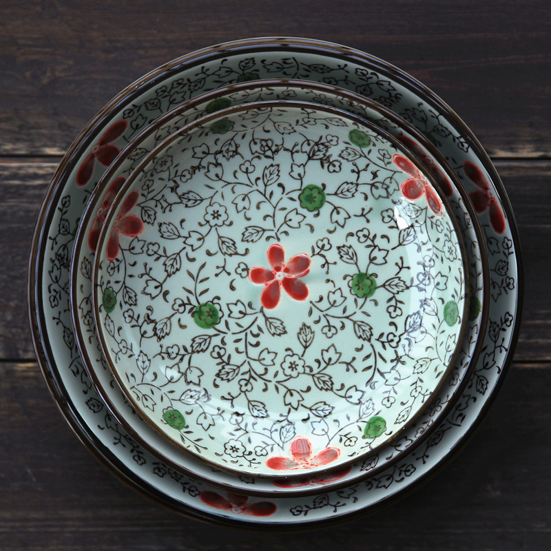 And the four seasons ceramic tableware 40 dishes suit box under the glaze color Japanese household jobs rainbow such as bowl dish