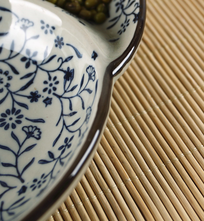 And the four seasons under the glaze color Japanese ceramics tableware double disc tai chi plate disc plate FanPan plates