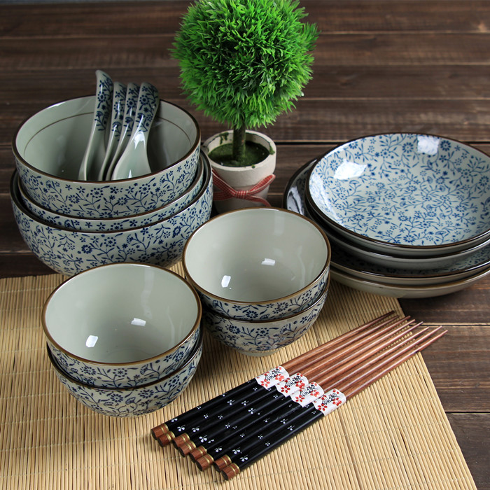 And the four seasons of archaize ceramic tableware dishes suit under the glaze color Japanese hand - made household jobs rainbow such as bowl dishes